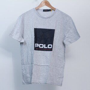 NWOT Polo Ralph Lauren Mens Heather Gray BOX LOGO Cotton T Shirt, Large
